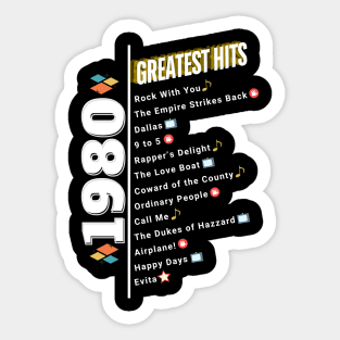 1980 Time Capsule Era - Front & Back - Retro Pop Culture Sticker